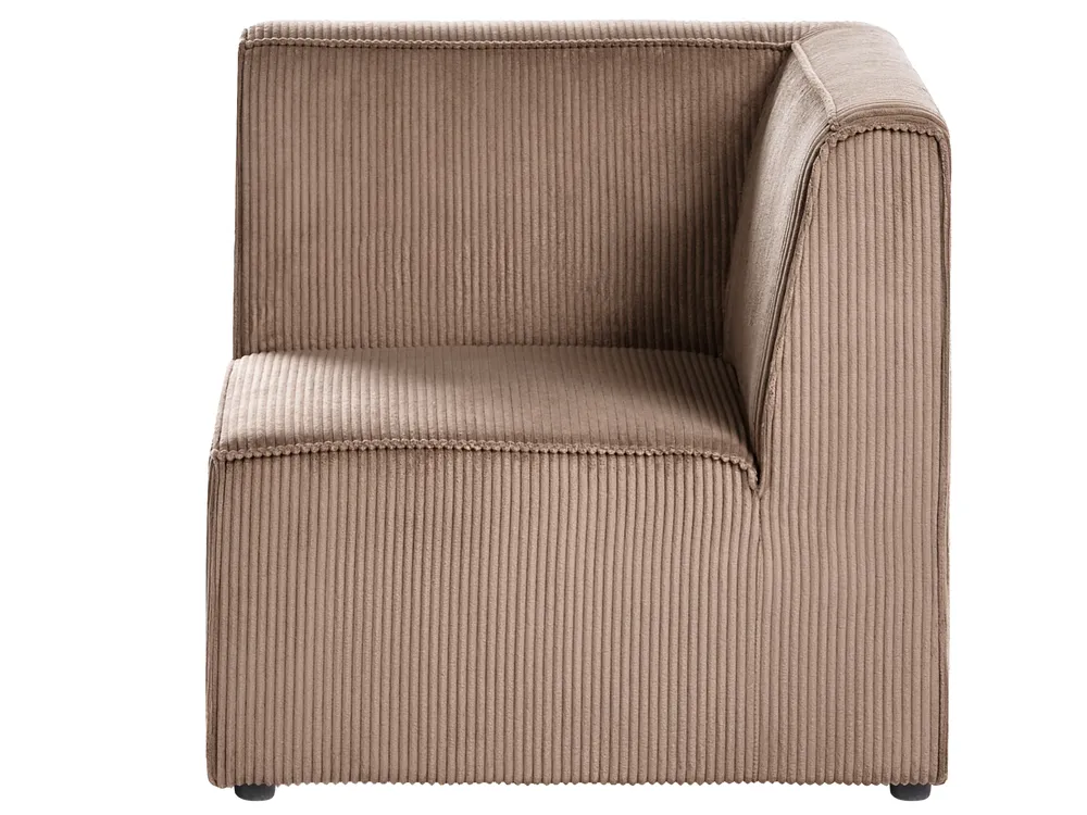 Modular Corner Sofa 4 Seater LEMVIG with Ottoman Corduroy Dark Beige Right Hand_1053338