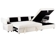Corner Sofa Bed 3 Seater HRISEY with Storage Boucle White Left Hand_956000