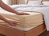 Fitted Sheet JANBU 200 x 200 cm Cotton Beige