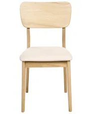 Set of 2 Dining Chairs MINIER Wood Light Brown/ Beige_1013701