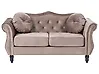 Sofa dla 2 osób SKIEN Welur Beżowoszary