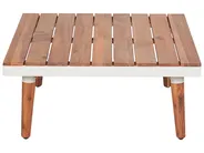 Garden Corner Sofa with Table 5 Seater CORATO Acacia Wood Off-White_920252