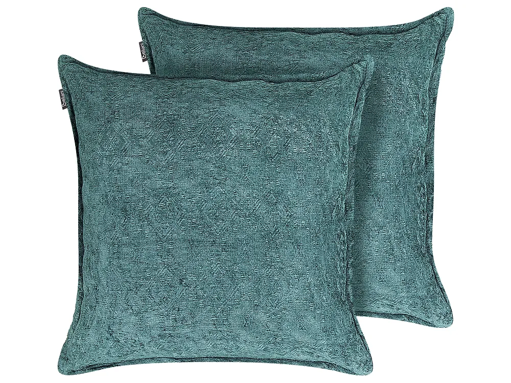 Set of 2 Decorative Cushions VERPIS 50 x 50 cm Cotton Blue Solid_1178943