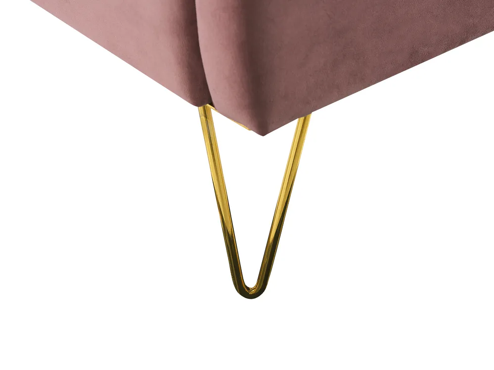 Bett mit Lattenrost Samtstoff AMBILLOU 160 x 200 cm Rosa_819218