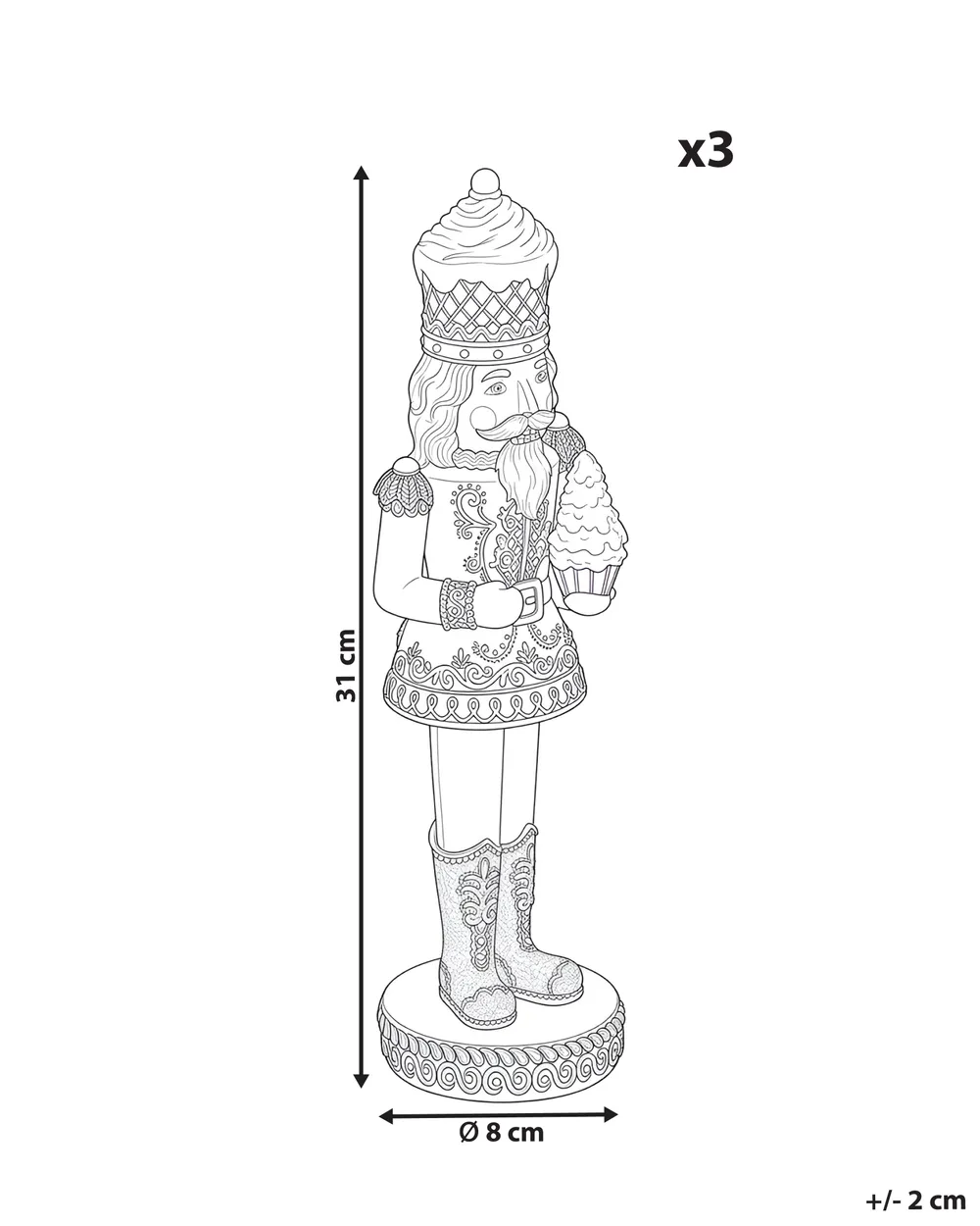 Dekofiguren 3er Set PERTTULA 31 cm Nussknacker Bunt_1175413