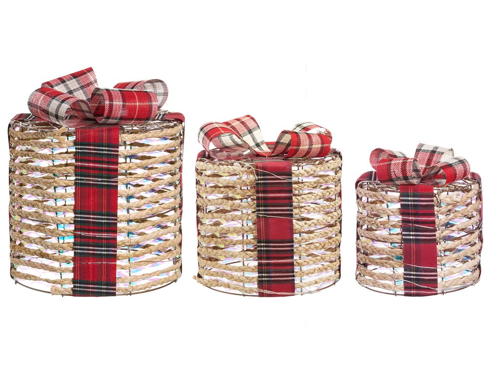 Weihnachtsdekoration 3er Set LED VEJLEN 20/25/30 cm Weihnachtsgeschenke Beige