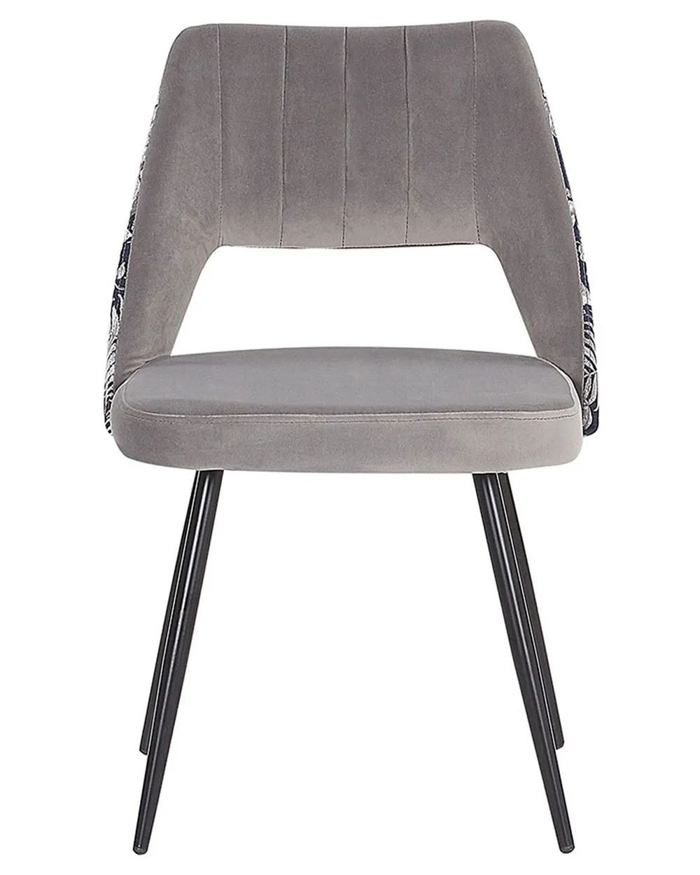 Set of 2 Dining Chairs ANSLEY Velvet Grey_774207