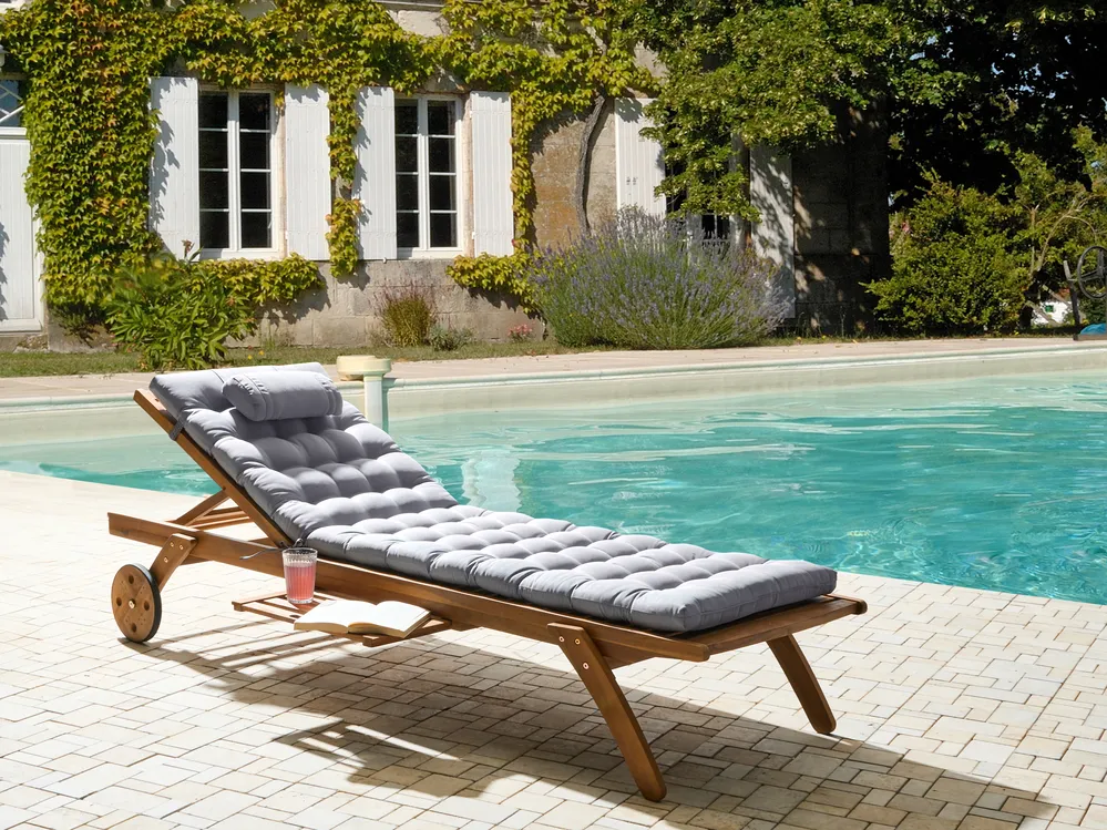 Cuscino per sdraio CESANA PREMIUM 192 x 56 cm Grigio chiaro