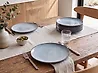 Set of 8 Dinner Plates JUNIPER Stoneware Light Blue 28 cm