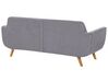 Velvet 2-Seater Sofa Cover Grey BERNES_792885