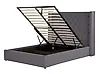 Ottoman Bed LUBBON Velvet Grey 140 x 200 cm (EU Double)