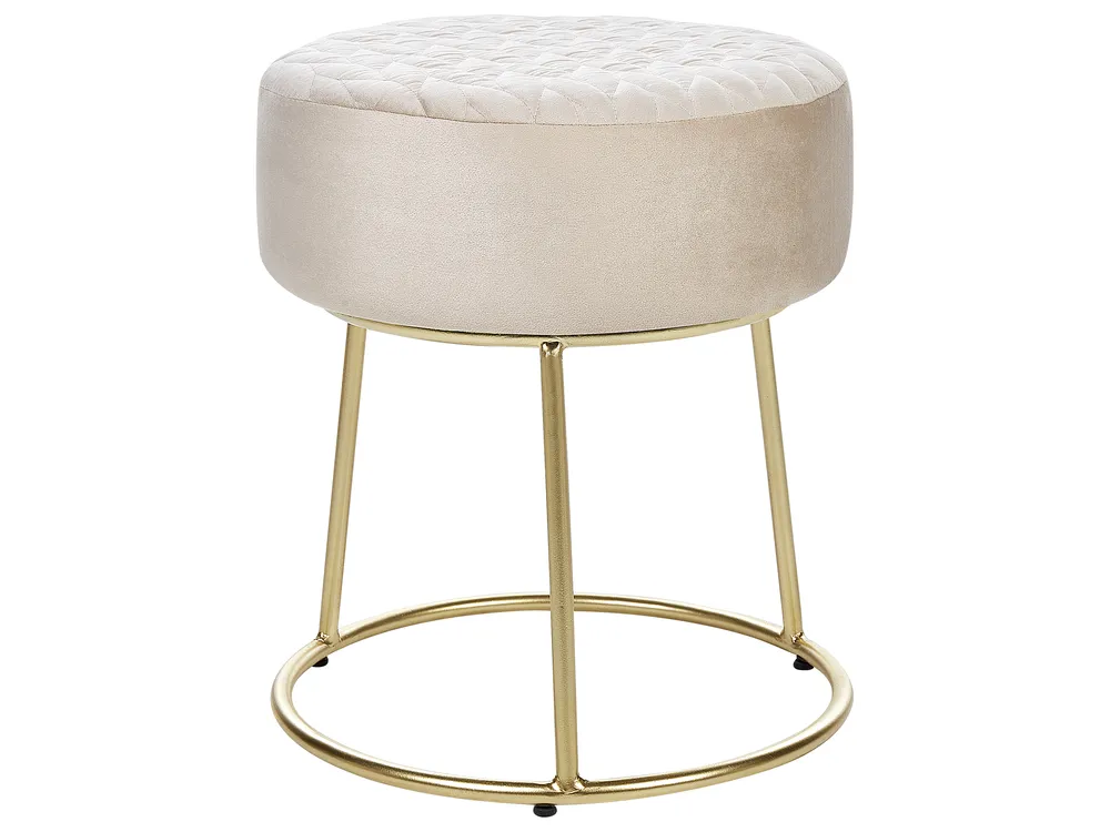 Footstool DELCO Velvet Light Beige