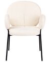 Set of 2 Boucle Dining Chairs White ELY_930095