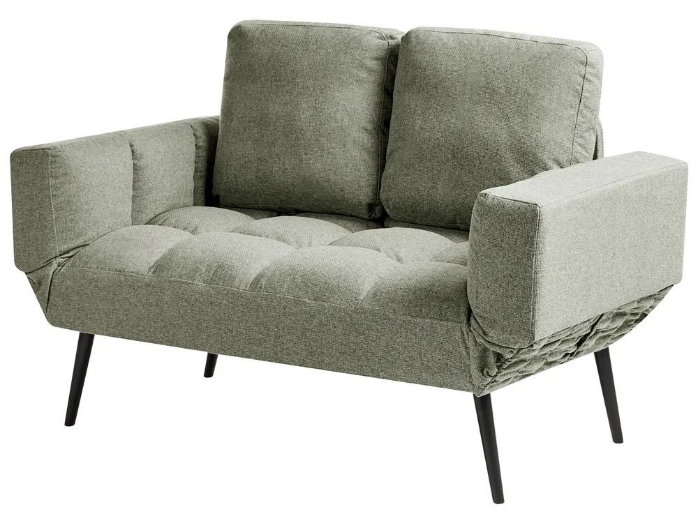 Sofa Bed 2 Seater BREKKE Fabric Light Green_1068049