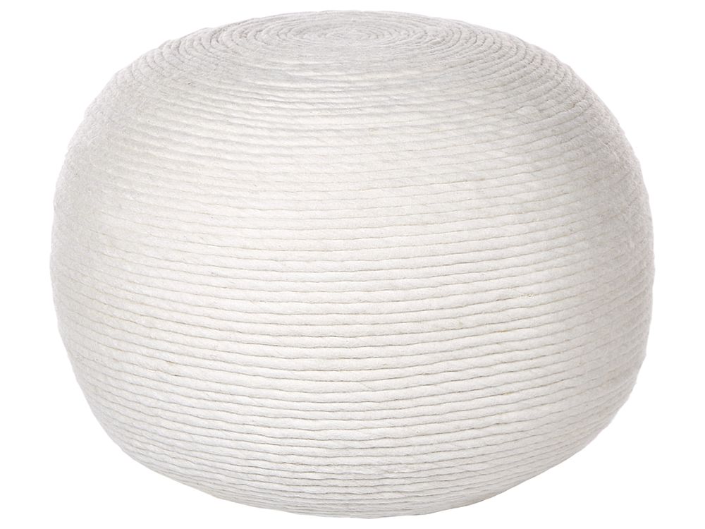 Pouf TAKHABI Wolle Weiss