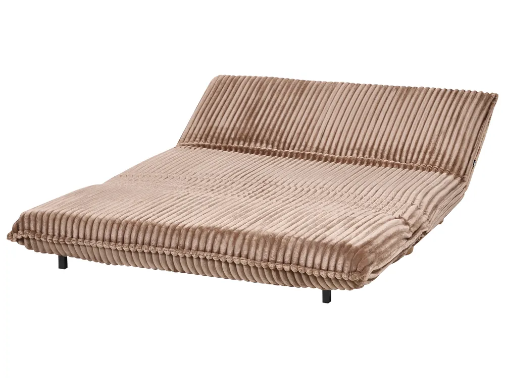 Sofa Bed 2 Seater ABISKO Corduroy Light Brown_1031100