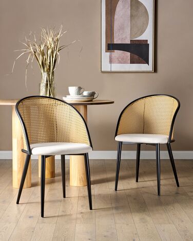 Set of 2 Metal Dining Chairs Black CORNELL