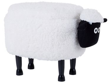 Pouf animaletto in tessuto bianco SHEEP