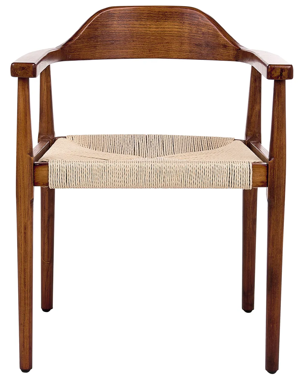 Set van 2 eetkamerstoelen OAKDALE Hout Donkerbruin/beige_985731