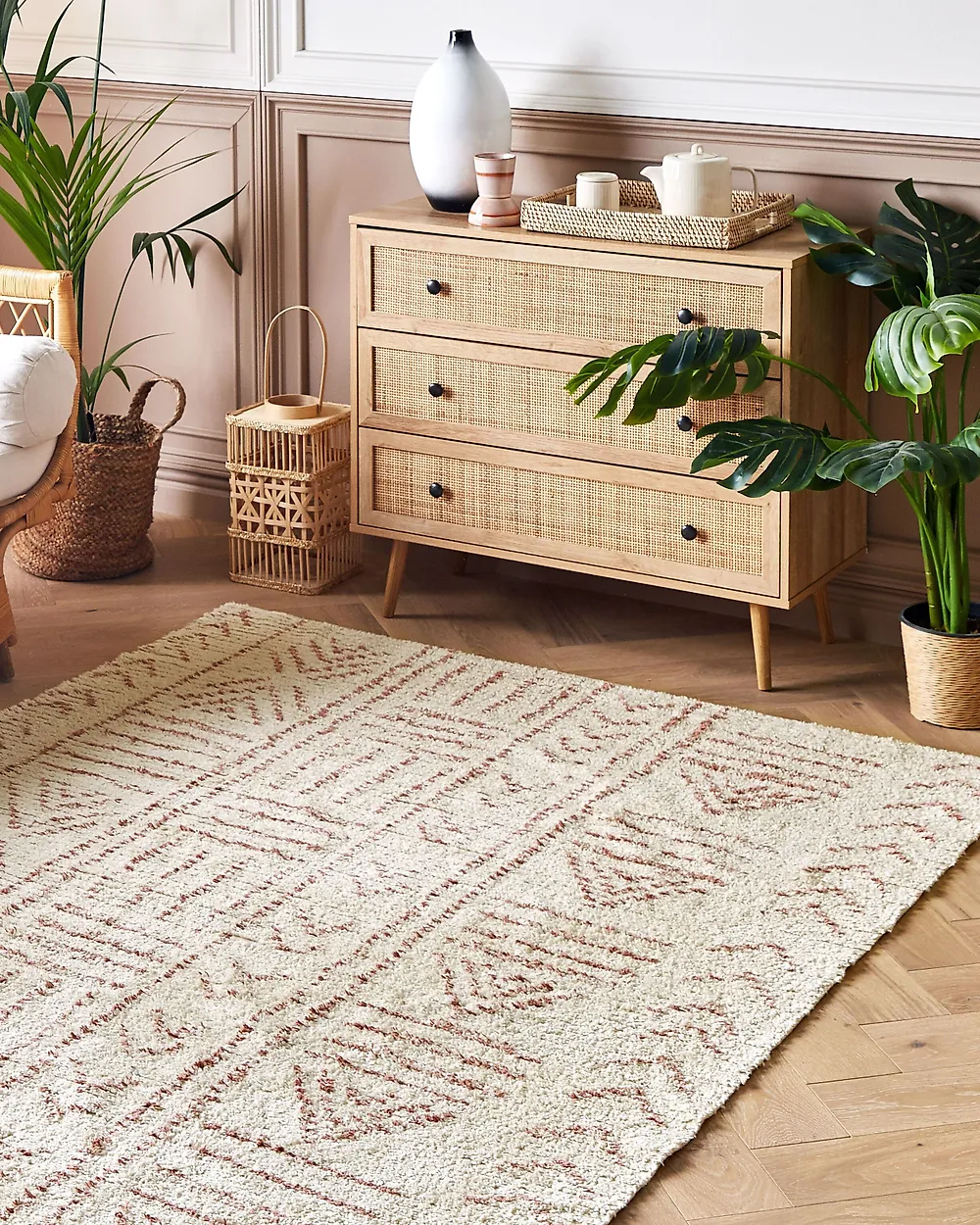 Tappeto EDIRNE Beige 160 x 230 cm Cotone_1179144
