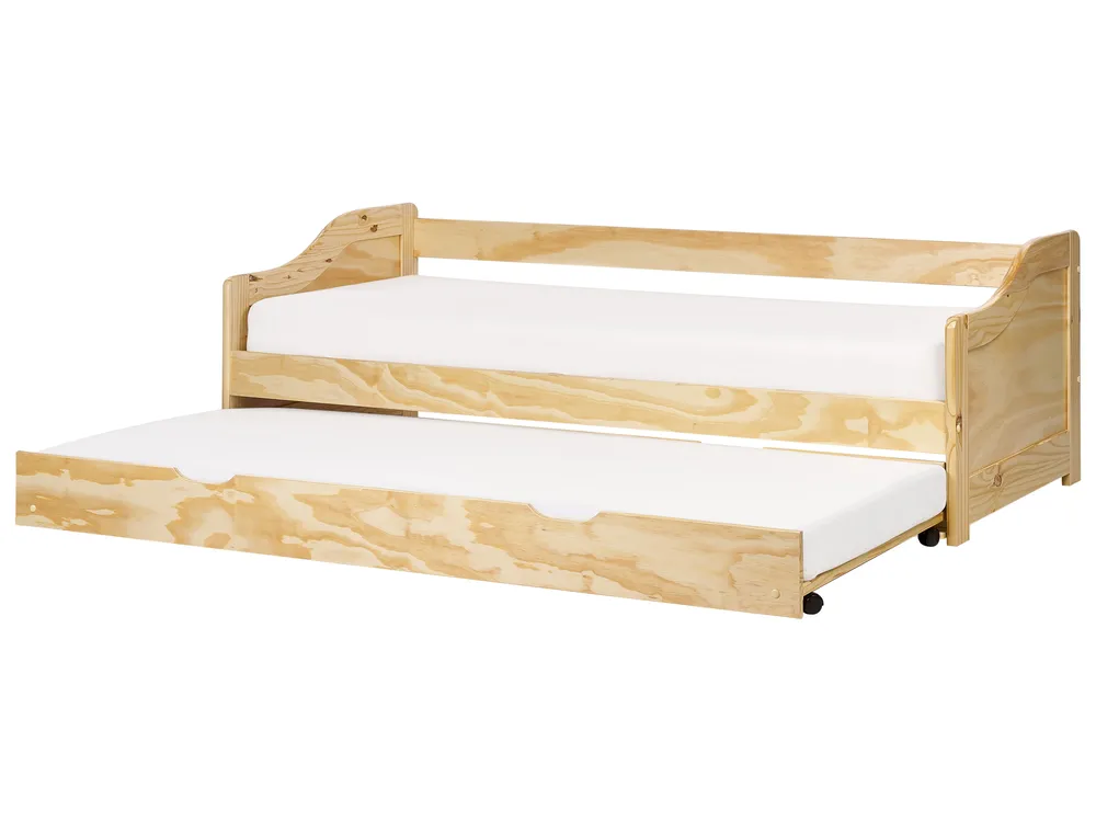 Letto estraibile Legno di pino LUNERAY 90 x 200 cm Marrone chiaro