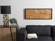 Wall Decor TOLUCA Teak Wood 40 cm Brown_728708