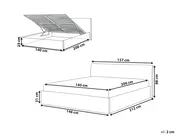 Bett mit Stauraum ORBEY Bouclé Cremeweiß 140 x 200 cm_981720