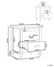 2 Drawer Bedside Table SHILLINGTON Pine Wood Black_942861