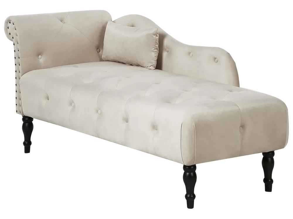 Chaise longue versione sinistra IVRY Velluto Beige chiaro_929206