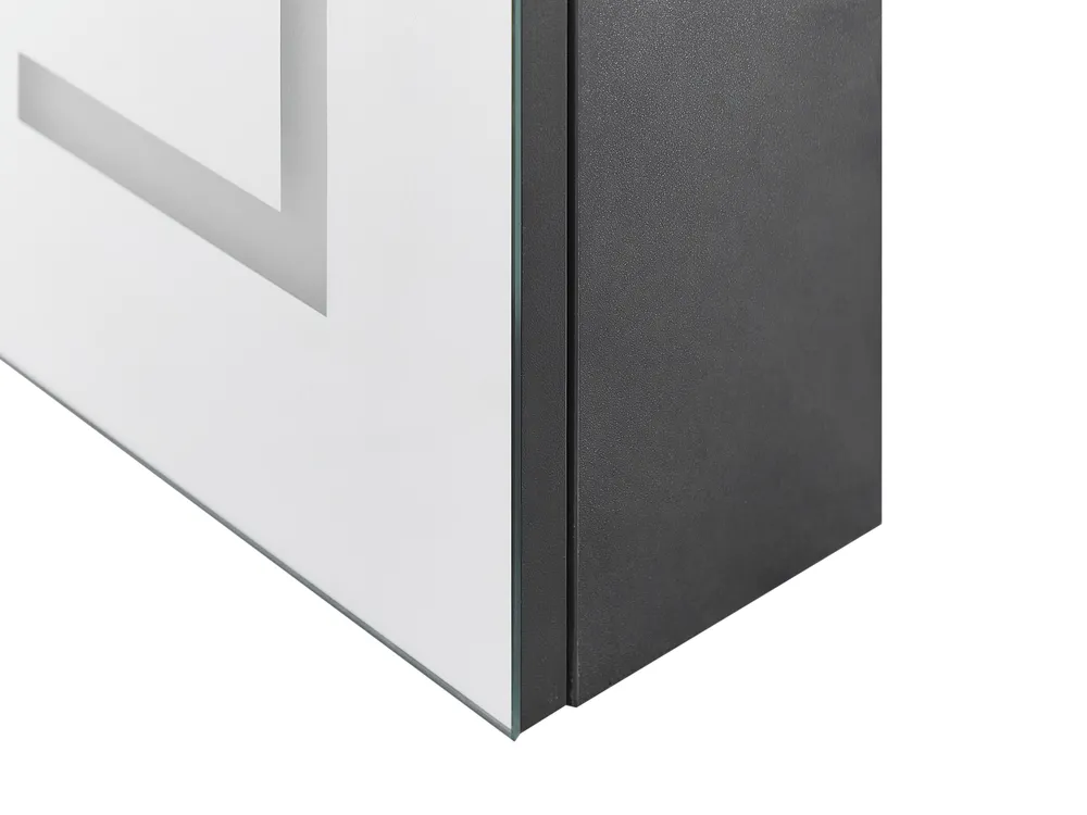 Szafka łazienkowa wisząca z lustrem LED MAZARREDO 60 cm 60 cm Czarny_905806