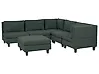 Modular Corner Sofa 5 Seater UNSTAD with Ottoman Fabric Dark Green Left Hand