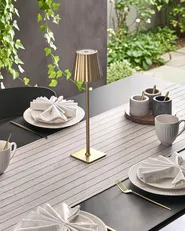 Lampada da tavolo senza fili a LED ABARO con dimmer Metallo Oro_1041960