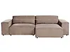Modular Corner Sofa 3 Seater HELLNAR Fabric Light Brown Left Hand