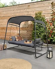 Patio Swing MARSCIANO Metal Dark Grey_961266
