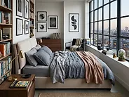 Bed Fabric BELFORT 140 x 200 cm (EU Double) Light Beige_1171221