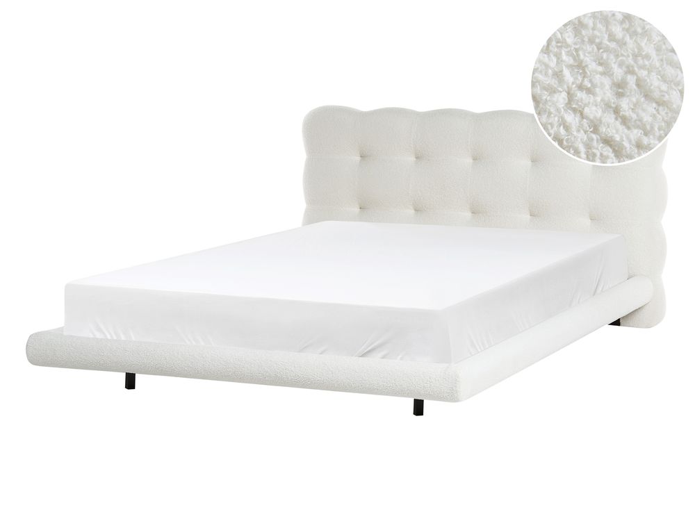 Bed Boucle SOULISSE 140 x 200 cm (EU Double) Off-White