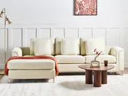 Corner Sofa 4 Seater OSLO Fabric Beige Right Hand_1059225