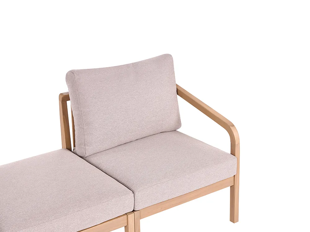 Garden Corner Sofa with Table 5 Seater RIVELLO Modular Acacia Wood Light Brown_1156313