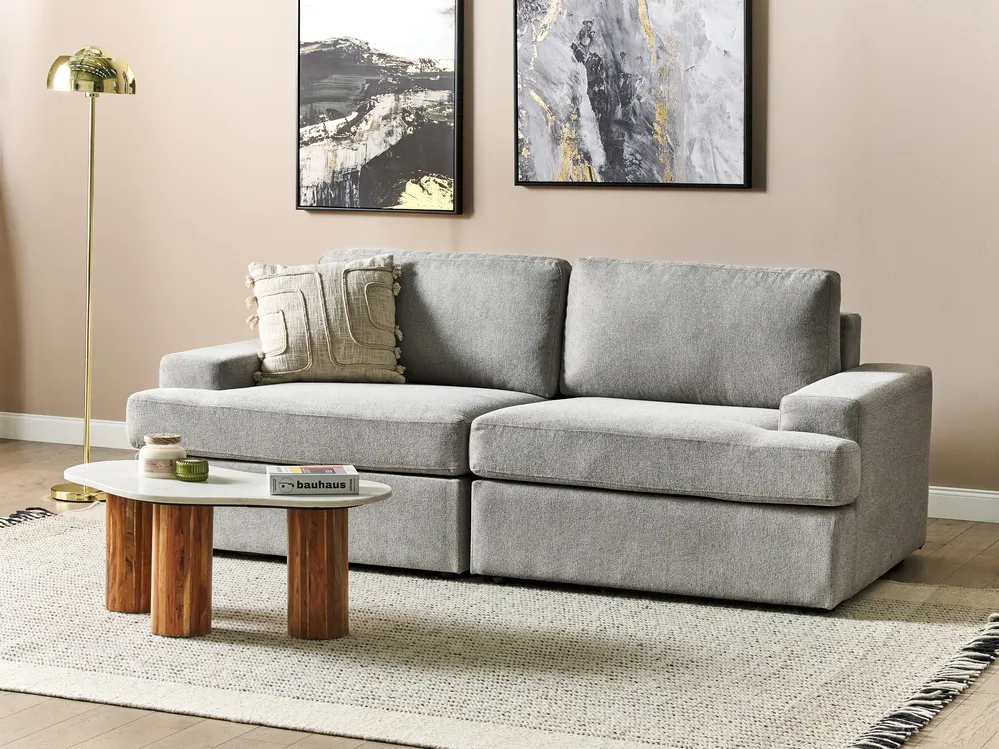 Sofa 3 Seater ALLA Fabric Light Grey