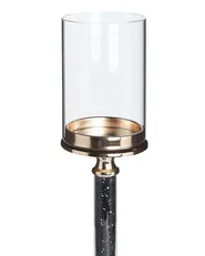 Świecznik ABBEVILLE 41 cm Szkło Czarny_788846