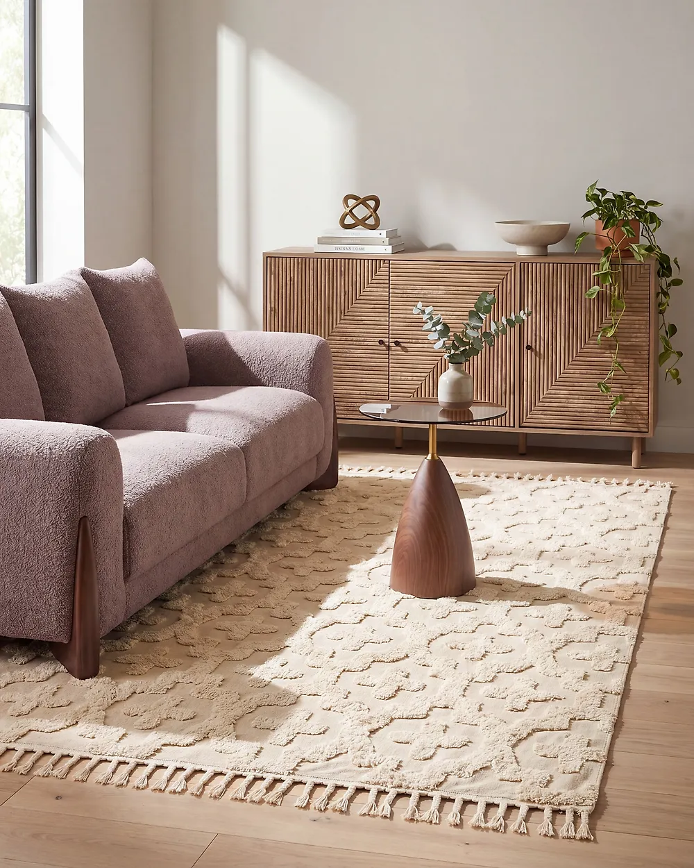 Tappeto ITANAGAR Beige 140 x 200 cm Cotone_1178464