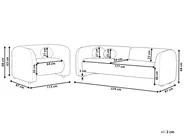 Living Room Set 4 Seater LEIREN Velvet Off-White_920770