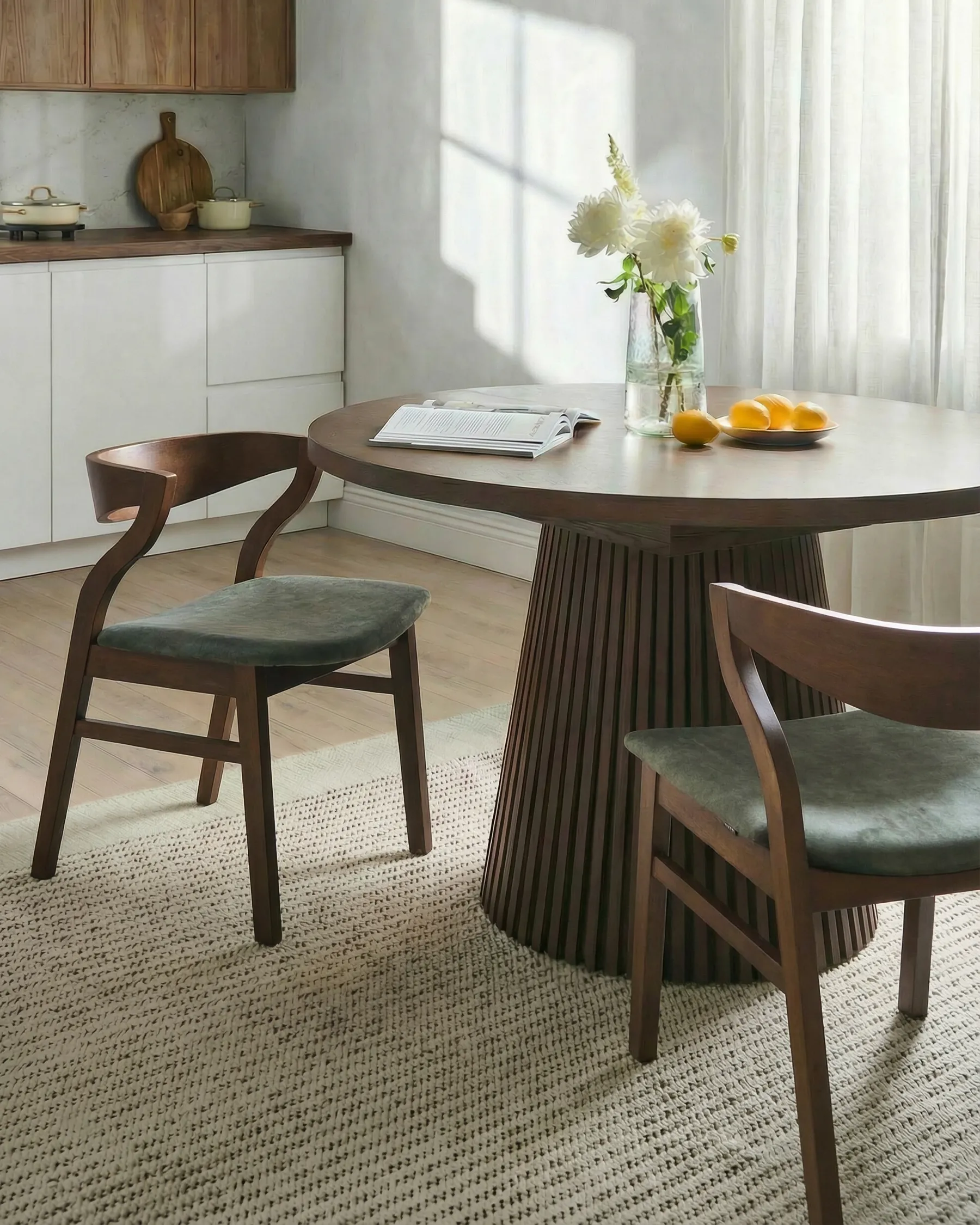 Set di 2 sedie da pranzo MAROA Legno Verde scuro/Marrone_1055097