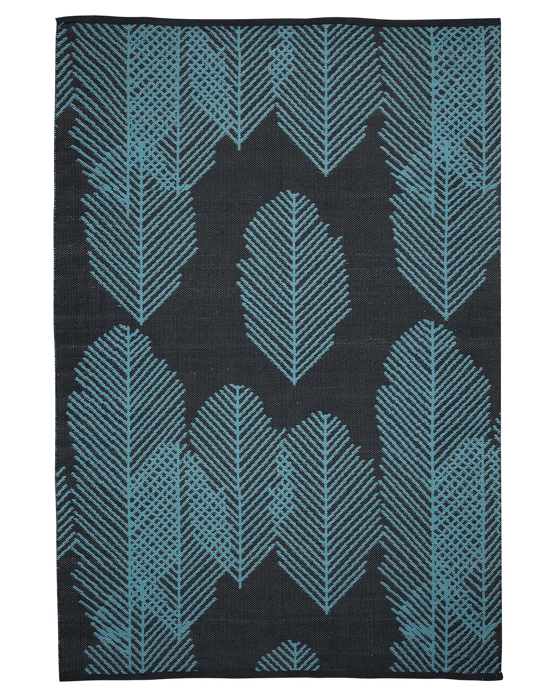 Vloerkleed polyester grijs/blauw 140 x 200 cm MEZRA_733647
