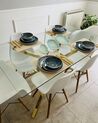 Jedálenský stôl so sklenenou vrchnou doskou 160 x 90 cm zlatý CORA_923611