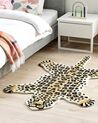 Vlnený detský koberec v tvare leoparda 100 x 160 cm béžová/čierna AZAAD_874884