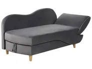Right-Hand Chaise Longue MERI with Storage Velvet Dark Grey_903571