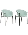 Conjunto de 2 sillas de comedor AMES Tela Verde menta