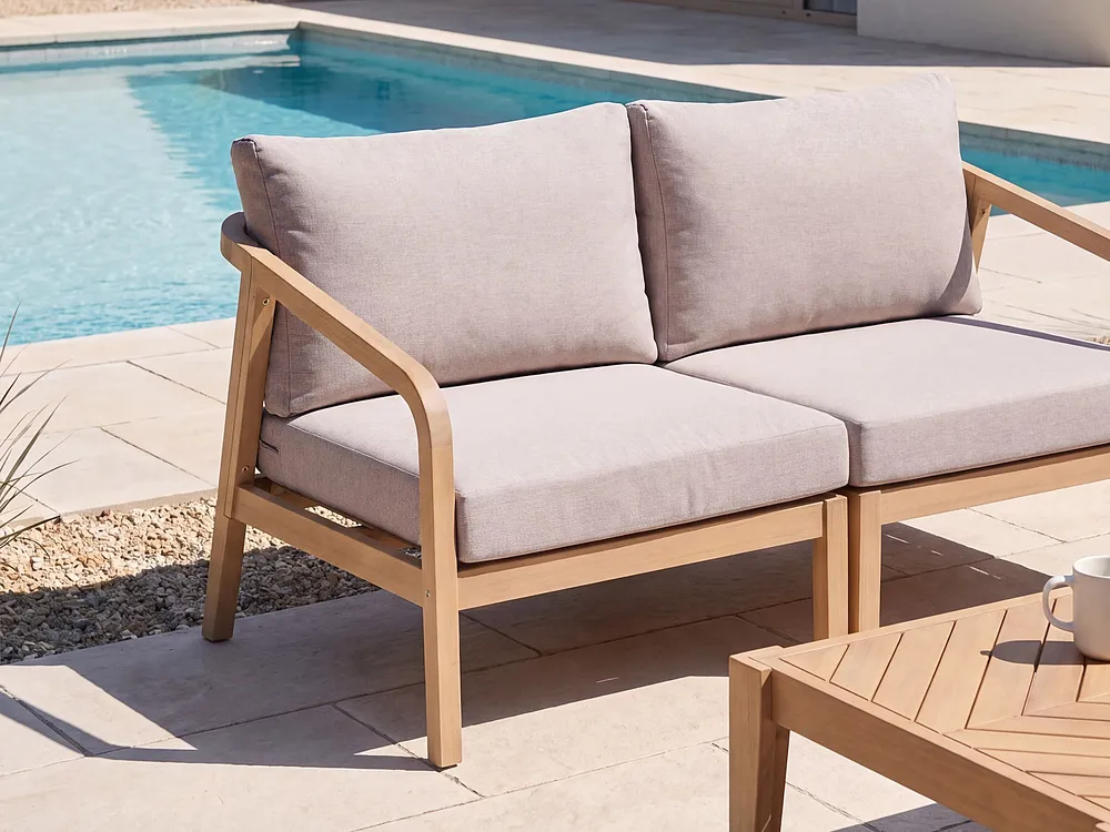 Garden Right-Hand Corner Section RIVELLO Acacia Wood Light Brown