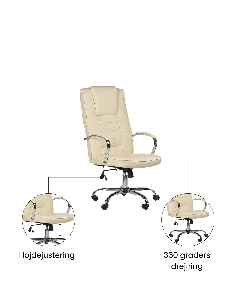 Massagestol med varme GRANDEUR Kunstlæder Beige_1071334